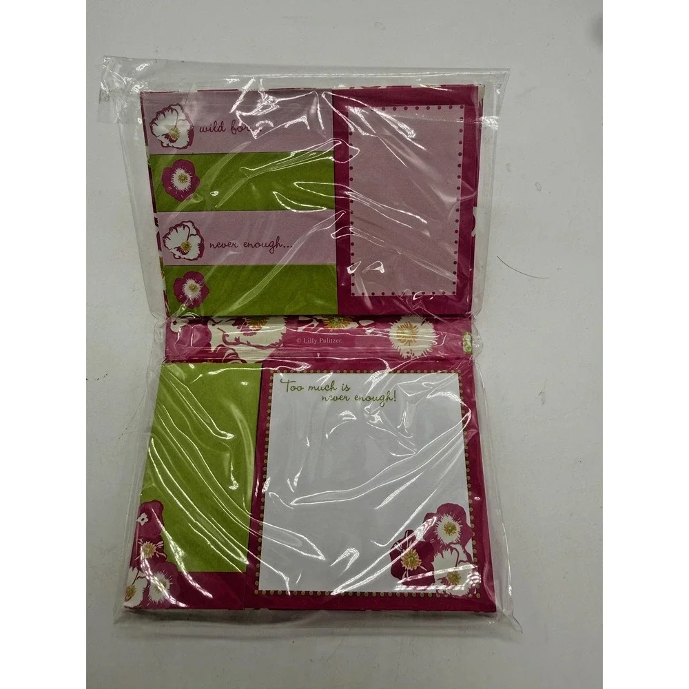 Lilly Pulitzer‎ Stuck On You Sticky Notes Set Floral Pink Safari Sangria